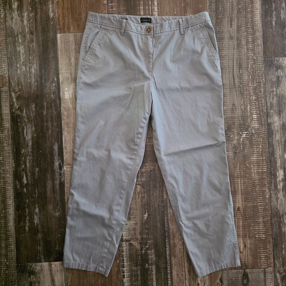 Talbots Relaxed Chino Gray Pants Women's Size 14
